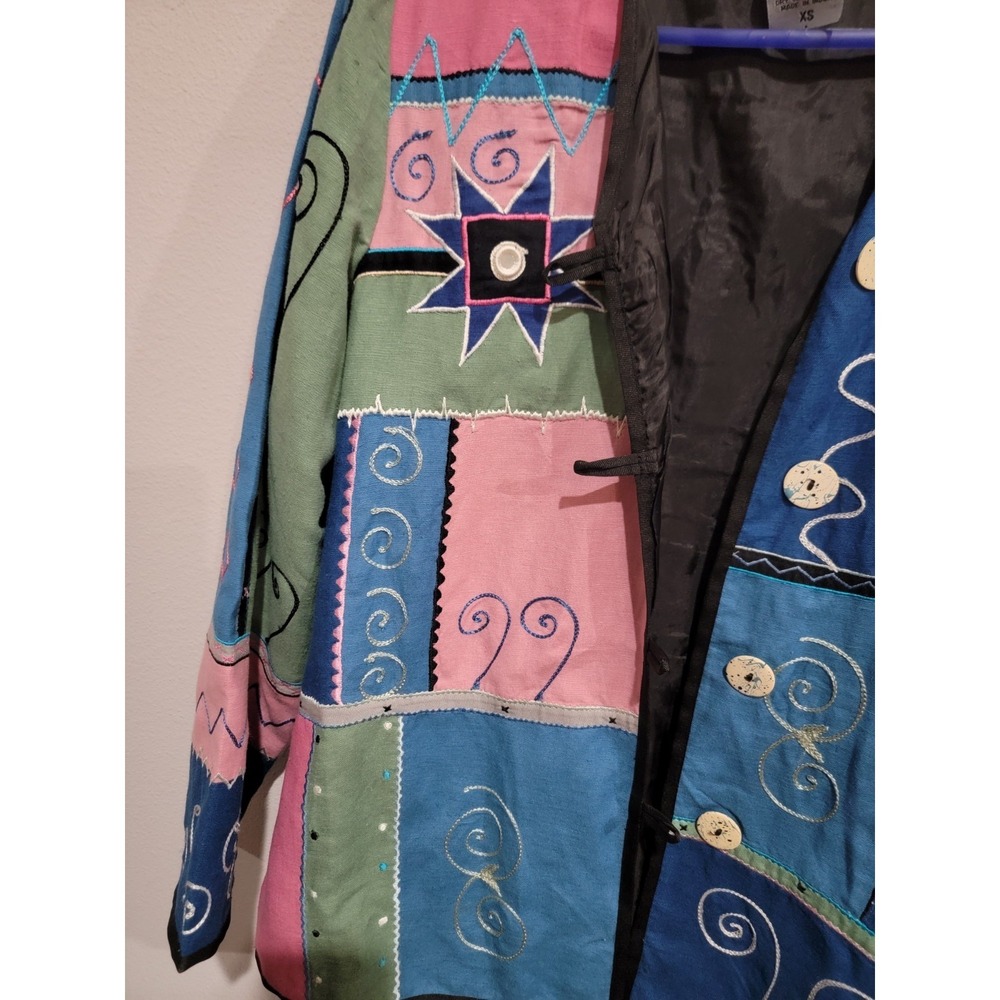 Indigo Moon Multicolor Patchwork Pattern Floral E… - image 5